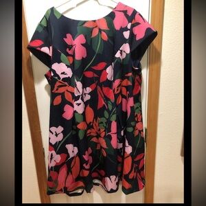 Jessica Howard Dress 24W Flowered Tropical MULTI  Sleeveless To Knee MINT Cruise